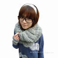 Knitted winter women's neck warmer, fashionable tube snood style, made of acrylic Iceland yarn